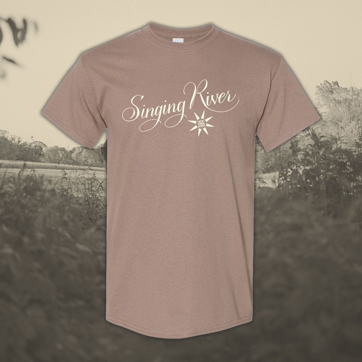 Singing River - Script & Sun "New York West" T-Shirt - Savana Brown
